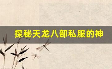 探秘天龙八部私服的神秘副本 BOSS，掉落物品超诱人